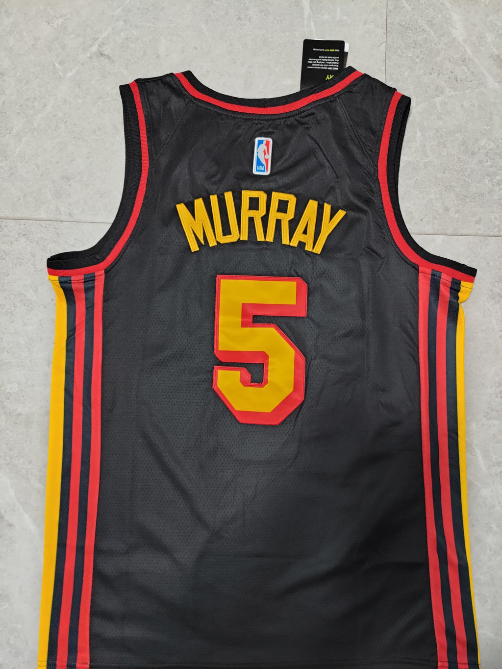 22-23 NBA Atlanta Hawks #5 Dejounte Murray Black Jersey