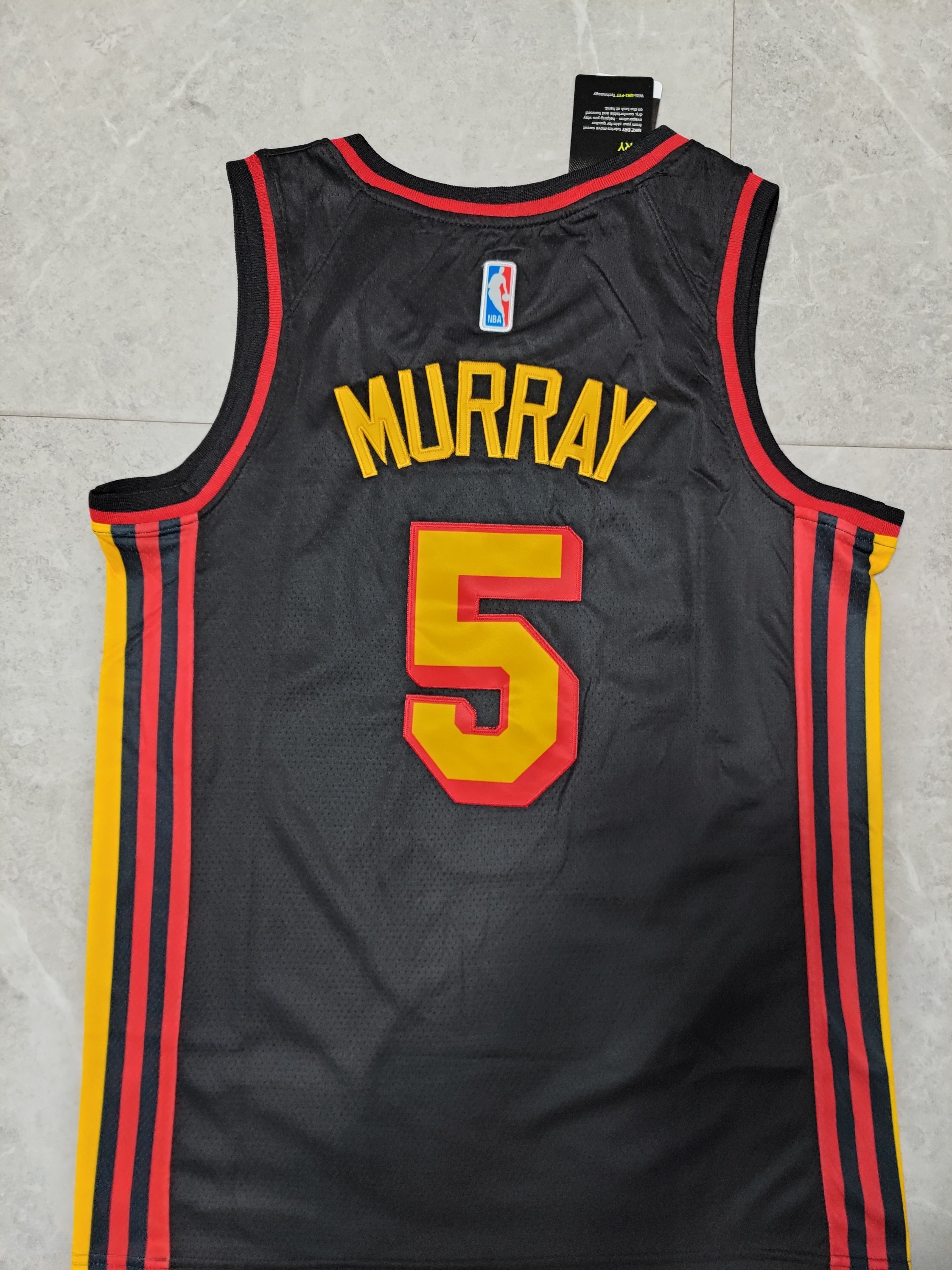 22-23 NBA Atlanta Hawks #5 Dejounte Murray Black Jersey