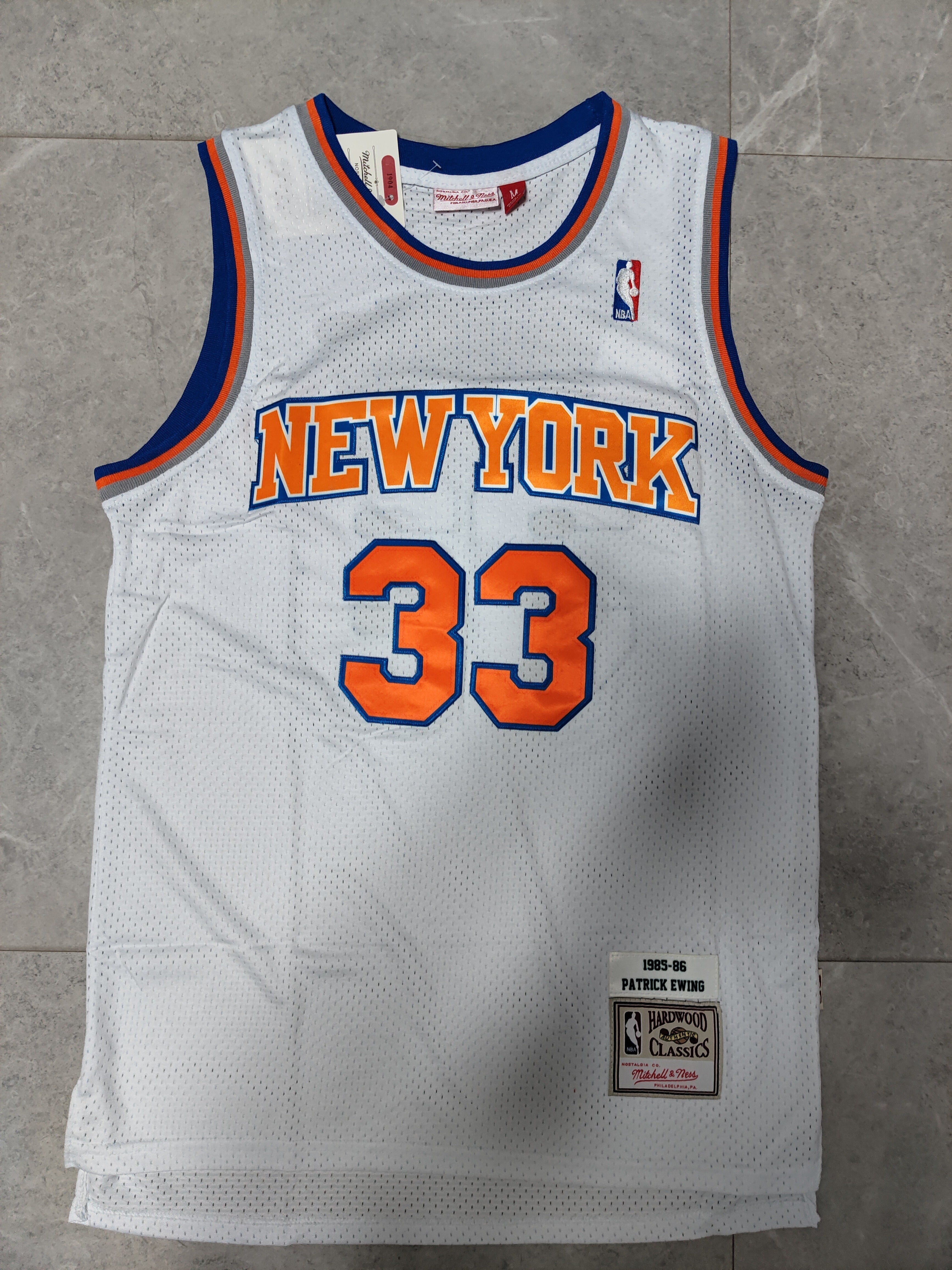 NBA New York Knicks #33 Patrick Ewing Retro White Mesh Jersey