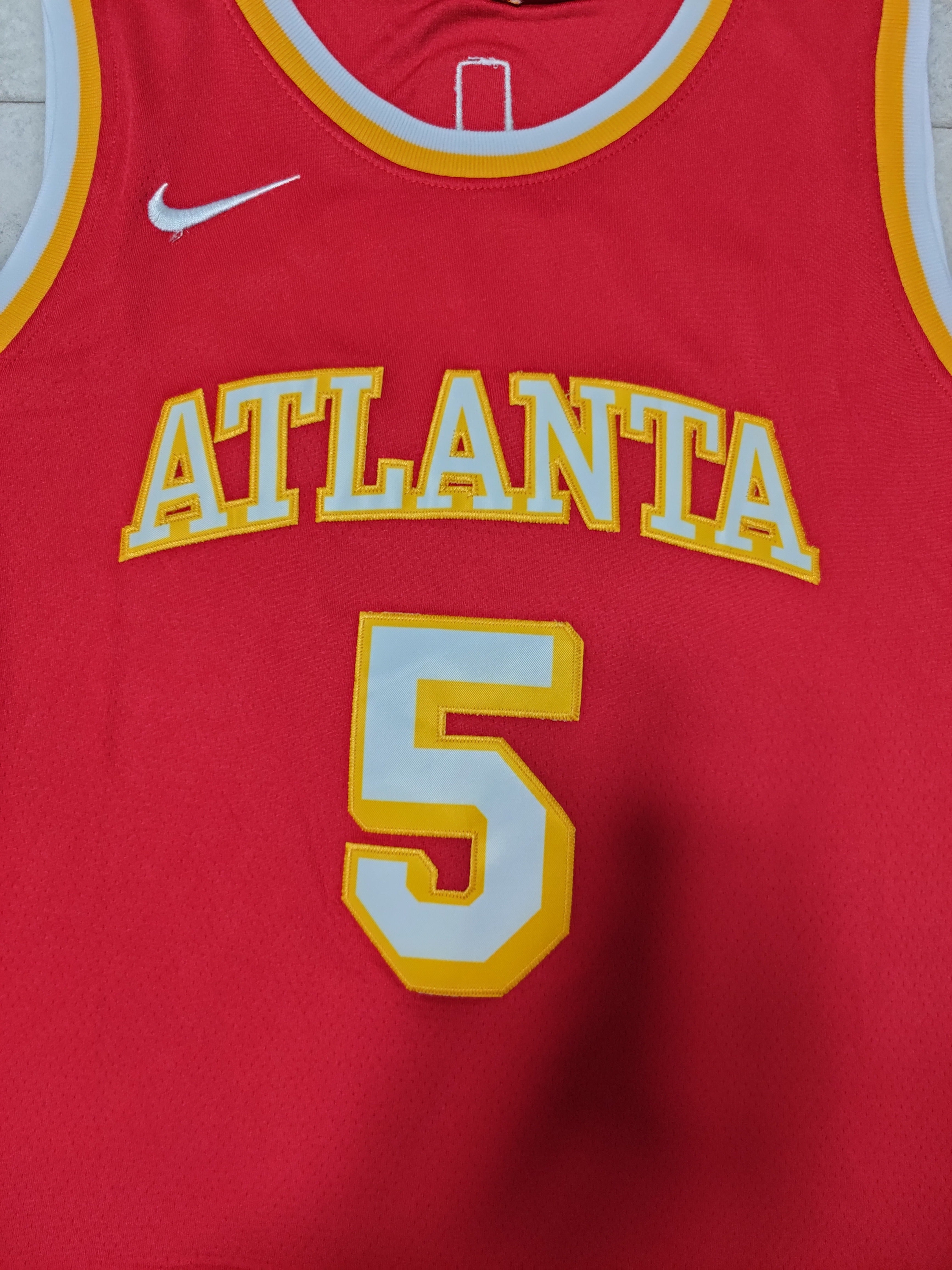 22-23 NBA Atlanta Hawks #5 Dejounte Murray Red Jersey