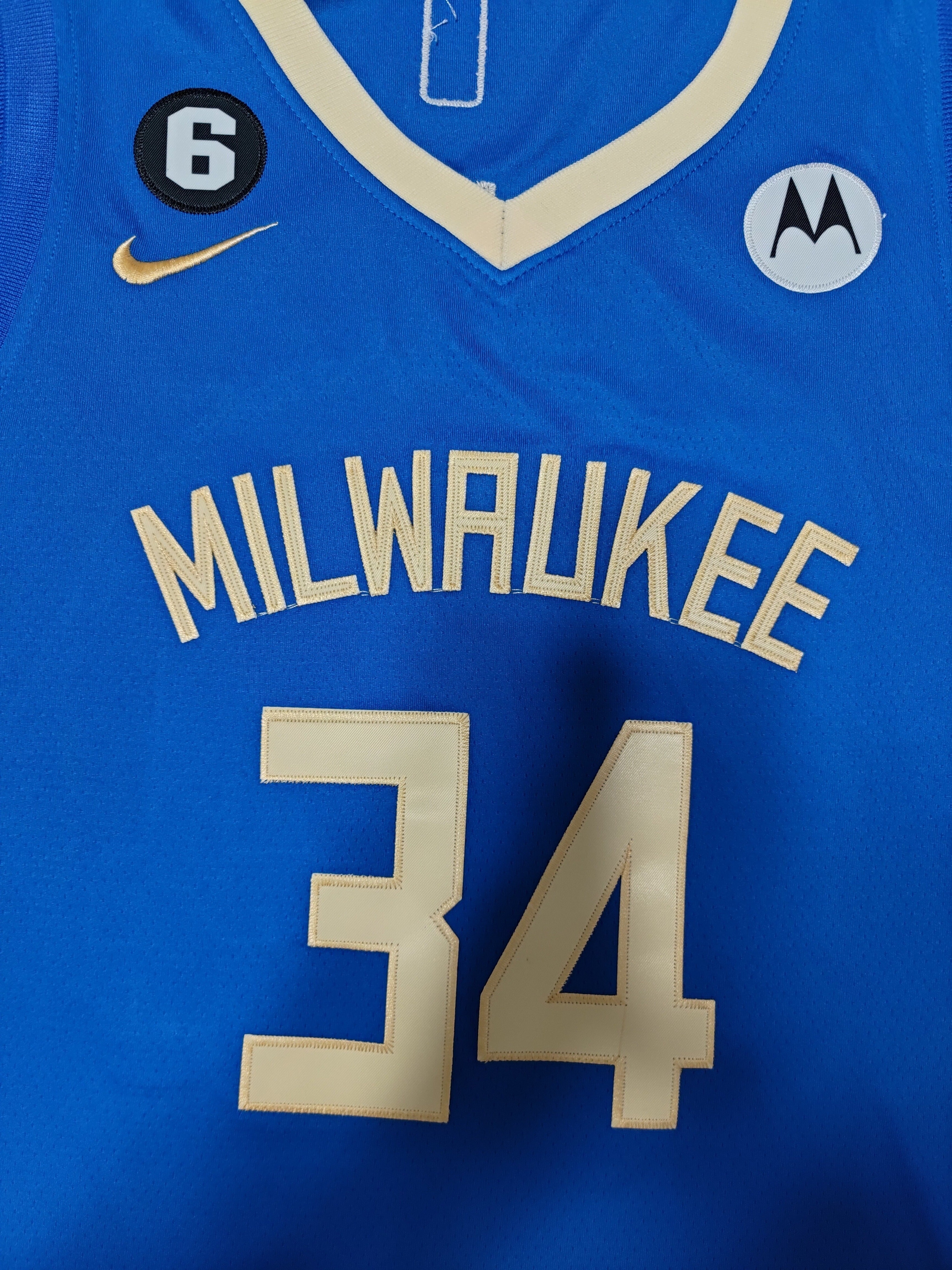 22-23 NBA Milwaukee Bucks #34 Giannis Antetokounmpo City Edition Blue Jersey