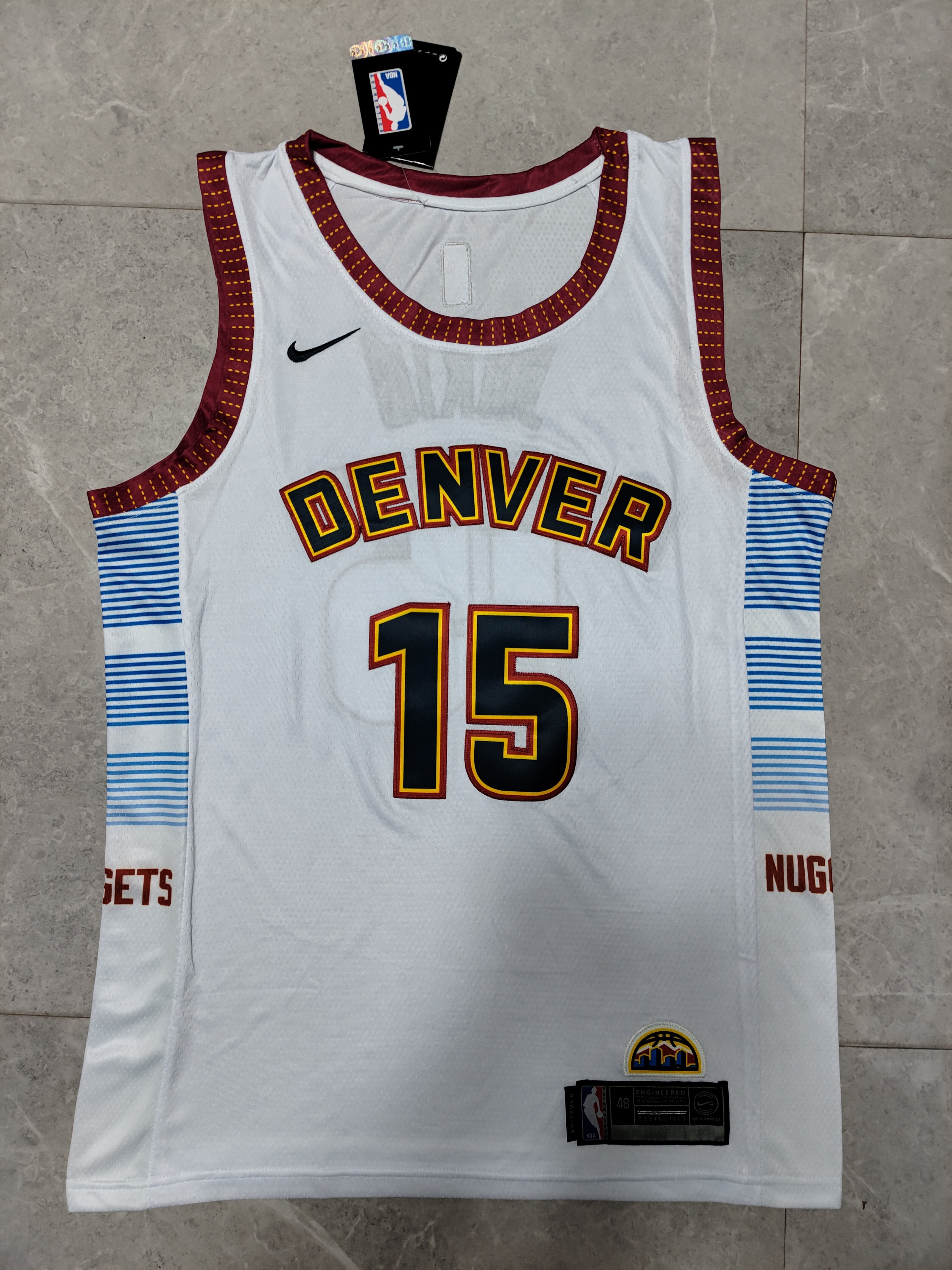 22-23 NBA Denver Nuggets #15 Nikola Jokic White City Edition Jersey