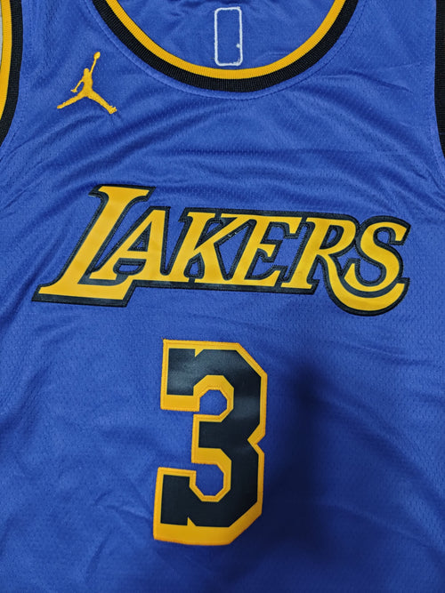23-24 NBA Los Angeles Lakers #3 Anthony Davis NBA Finals Purple Jersey