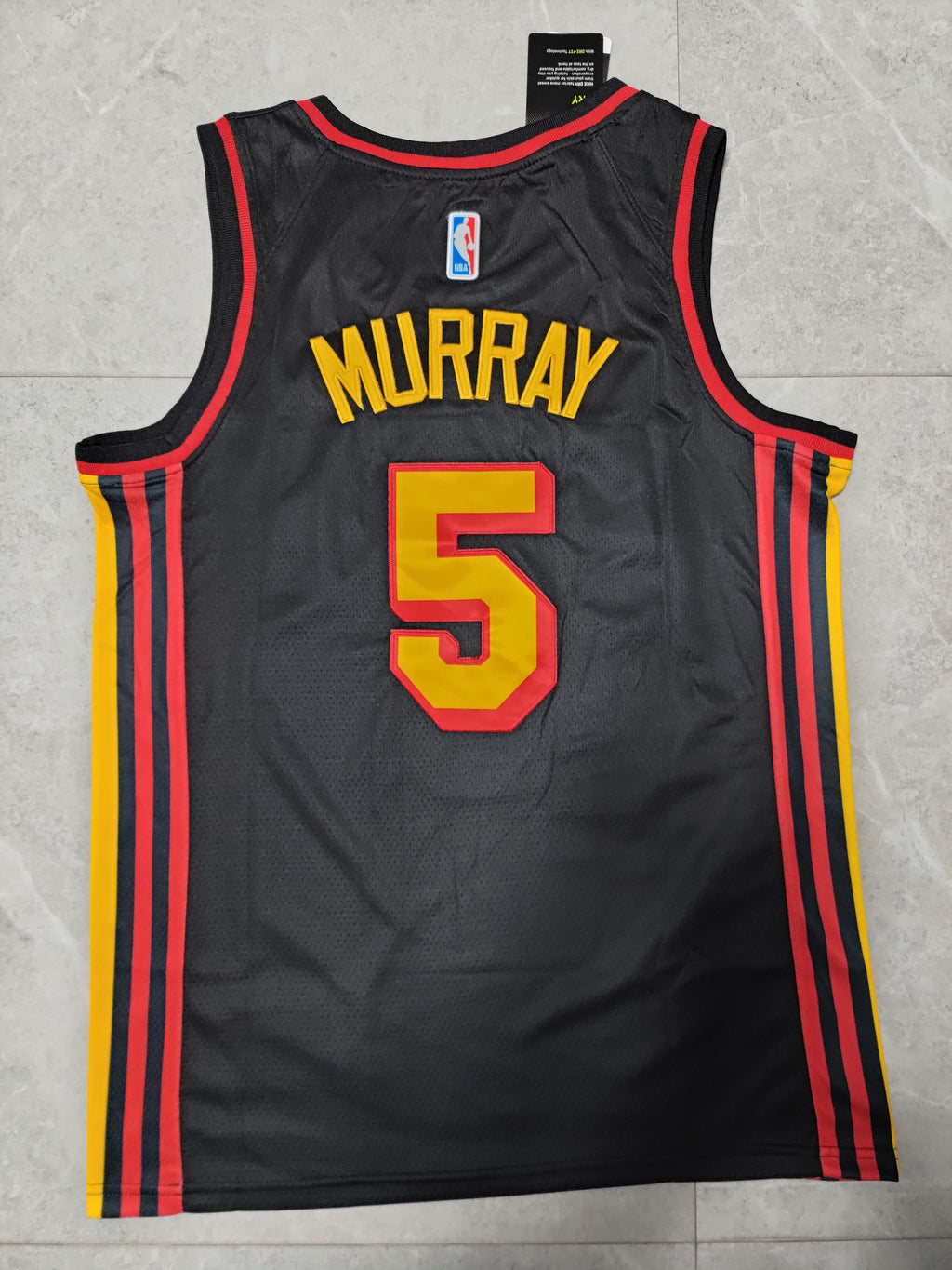 22-23 NBA Atlanta Hawks #5 Dejounte Murray Black Jersey