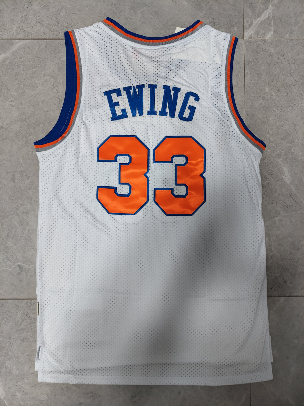 NBA New York Knicks #33 Patrick Ewing Retro White Mesh Jersey