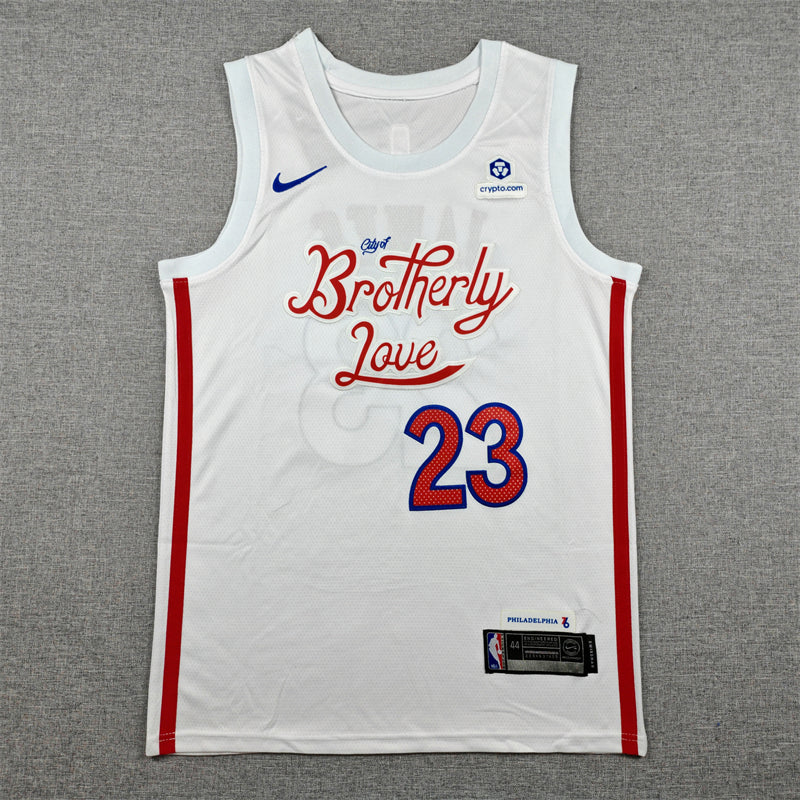 76ers #23 James Harden White 2023 City Edition Jersey — Philly's Beard Has Arrived