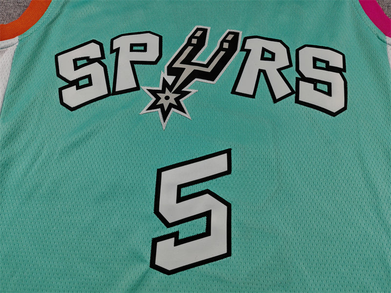 Spurs #2 Keldon Johnson Green 2023 City Edition Jersey — Fiesta Colors Reimagined
