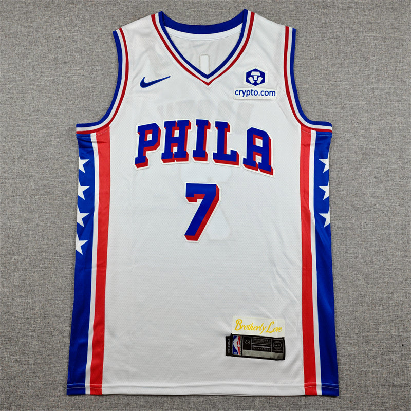 76ers #7 Classic White Jersey