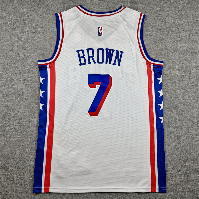 76ers #7 Classic White Jersey