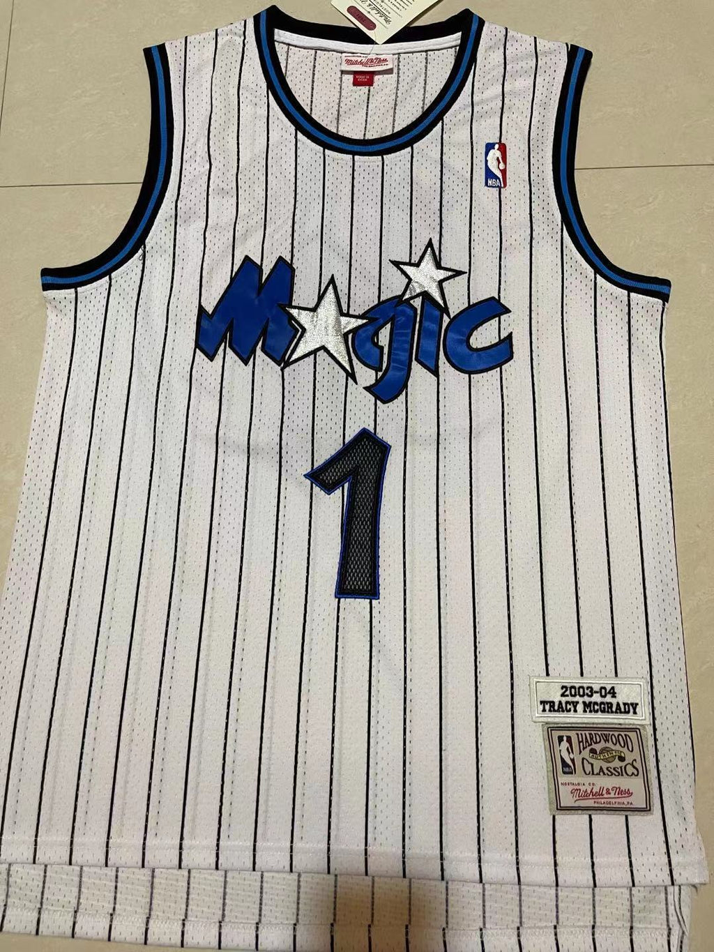 Magic #1 Penny Hardaway 1993-94 White Mitchell & Ness Hardwood Classics Jersey