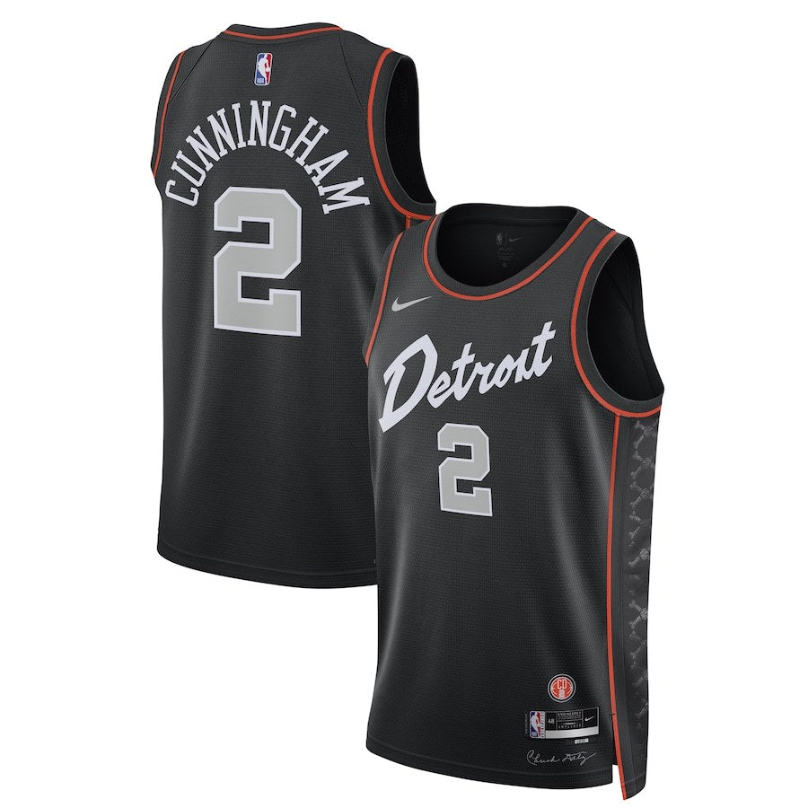 24-25 NBA Detroit Pistons #2 Cade Cunningham City Edition Black Jersey