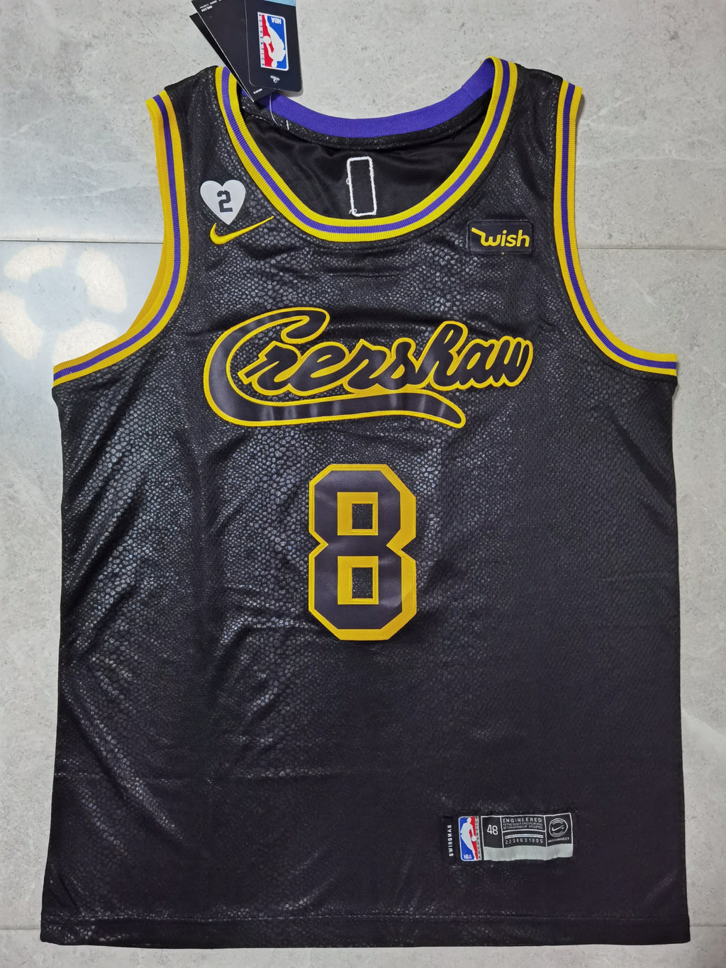 NBA Los Angeles Lakers Kobe Bryant Black Mamba City Edition Snakeskin Jersey