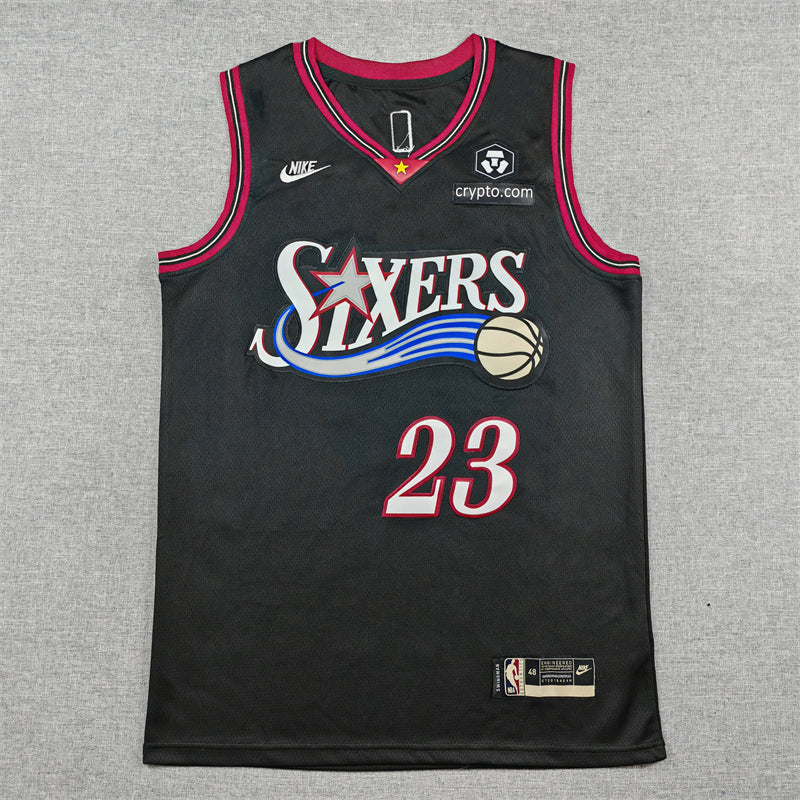 76ers #23 Statement Edition Black Jersey